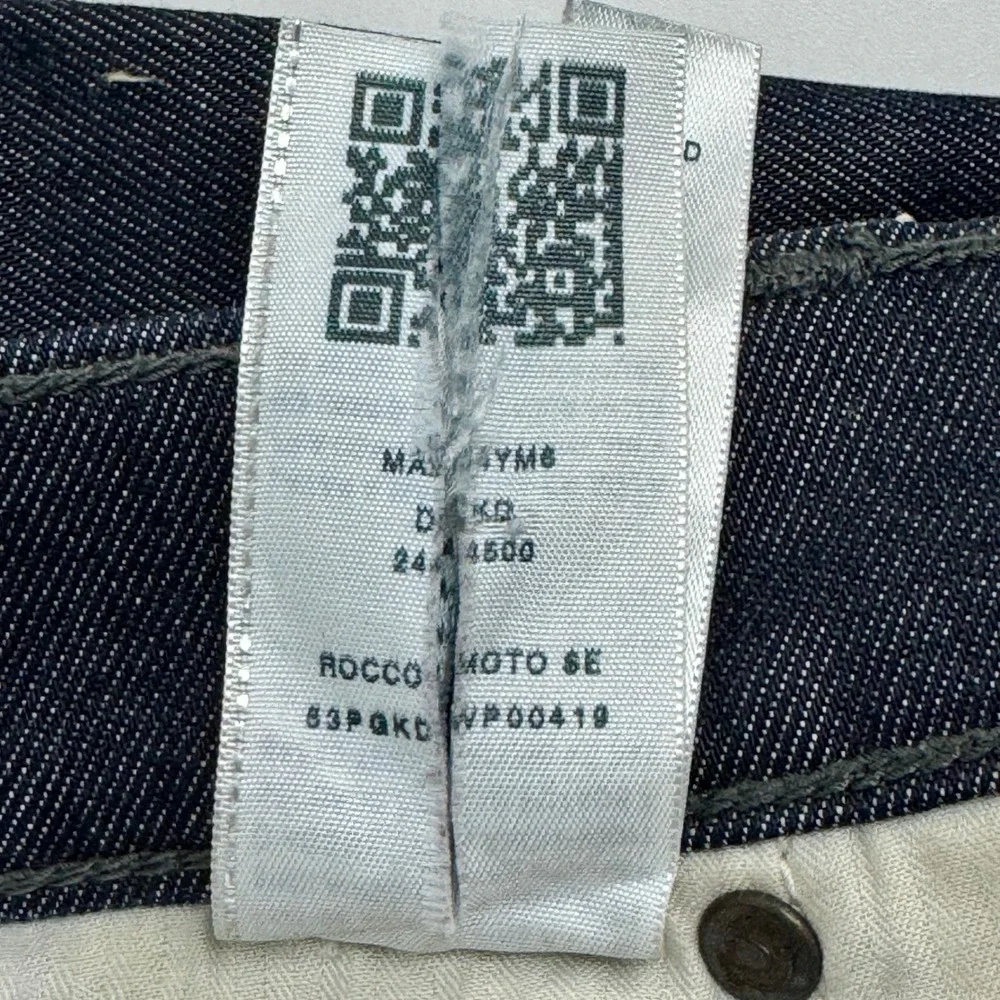 True Religion Rocco Relaxed Skinny‎ Jeans Mens 40 Dark Indigo Moto Ribbed Denim